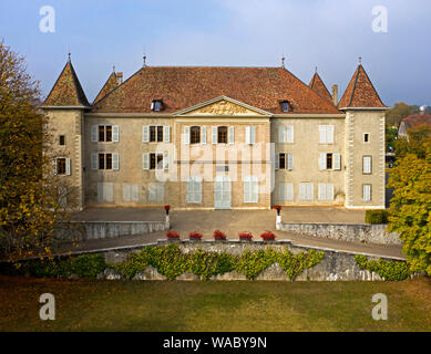 Dardagny Castello, Chateau de Dardagny, Dardagny, Cantone di Ginevra, Svizzera Foto Stock