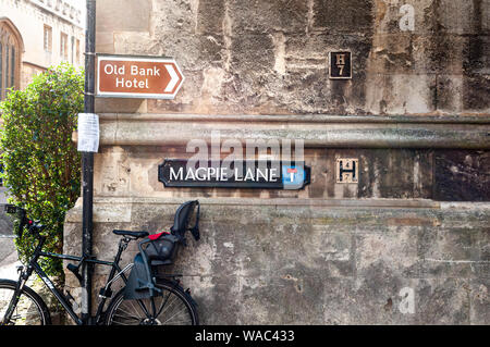 Gazza Lane street sign in Oxford, Inghilterra Foto Stock