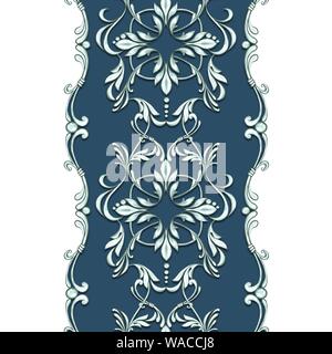 Golden barocco frontiera senza giunture. Modello classico con foglie di astratto Foto Stock