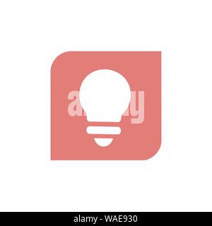 Luce rosa simbolo della lampadina, illustrazione vettoriale design Illustrazione Vettoriale