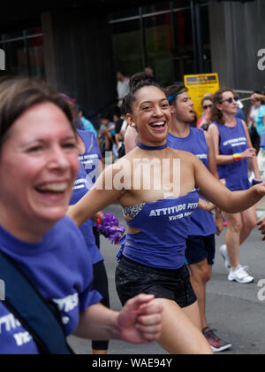 Montreal, Canada 8/18/2019. partecipare al Montreal Pride Parade nel centro di Montreal. Foto Stock