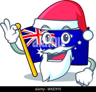 Santa bandiera australia isolato in la mascotte Illustrazione Vettoriale