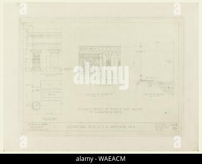 Disegno, alterazioni a 14 15 16 Washington Square North, lo schema n. 24, Marzo 20, 1922 Foto Stock