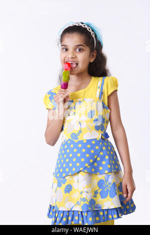 Girl having an Ice cream Stock Photo