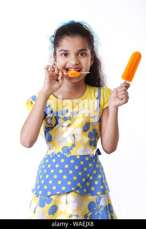 Girl having an Ice cream Stock Photo