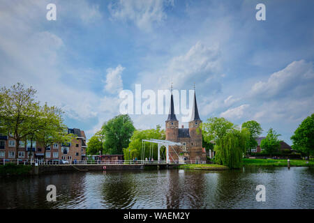 Oostport porta orientale di Delft. Delft, Paesi Bassi Foto Stock