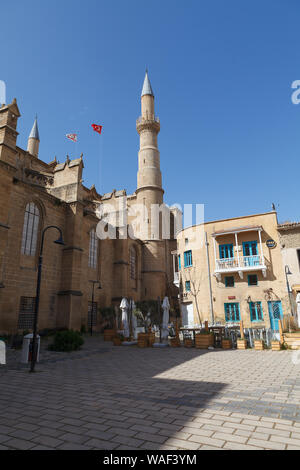 NICOSIA, Cipro - marzo, 29, 2018: Selimiye moschea di Nicosia, ex Cattedrale di Santa Sofia. La parte settentrionale di Cipro Foto Stock