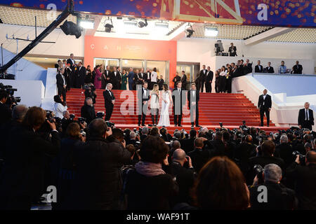 Cannes, Francia. 21 Maggio, 2019. Premiere film "Una volta in Hollywood' durante la 72a Cannes Film Festival - Brad Pitt, Quentin Tarantino, Margot Robbie, Leonardo DiCaprio Foto Stock