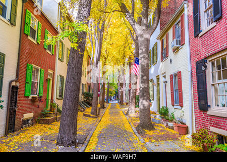 Autunno vicoletto a Philadelphia, Pennsylvania, USA. Foto Stock