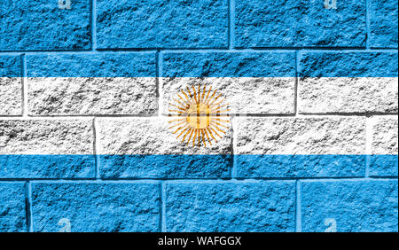 Bandiera dell'Argentina close up dipinta su un muro rotto Foto Stock