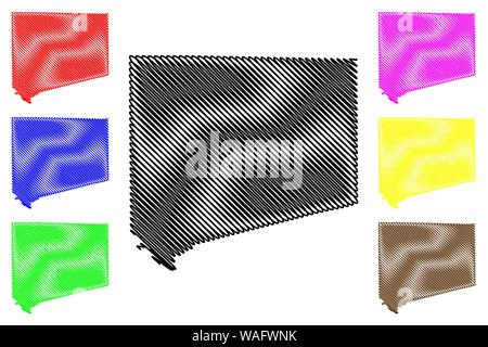 Johnson County, Texas (contee in Texas, Stati Uniti d'America,USA, Stati Uniti, US) mappa illustrazione vettoriale, scribble schizzo Johnson mappa Illustrazione Vettoriale