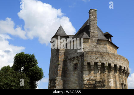 Tour du Connetable dalla Rue du Rempart, Vannes, Morbihan, in Bretagna, Francia Foto Stock