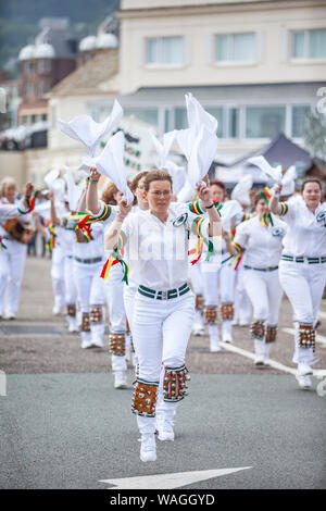 Morris ballerini folk a Sidmouth Folk Week Festival 2019 Foto Stock