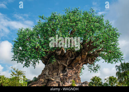 Orlando, Florida. Agosto 14, 2019. .Bella vista di albero della vita al regno animale presso il Walt Disney World area Foto Stock