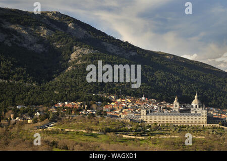 Monastero di El Escorial in San Lorenzo de El Escorial, Madrid. Foto Stock