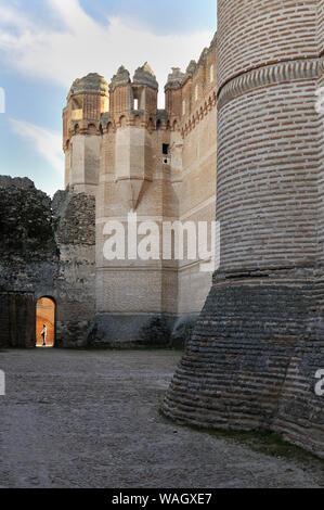 Interno del castello di Coca, Segovia. Spagna. Foto Stock