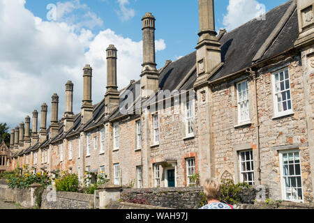 Vicario vicino, strada storica, pozzi, Somerset, Inghilterra, Regno Unito. Foto Stock