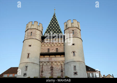 Un clos-vista del Spalentor (Basilea Gate) in Svizzera Foto Stock