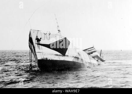 SS Frederick R. Kellogg, affondò Ambrogio canale, New York, il 13 agosto 1918, dopo essere stato silurato dal sommergibile tedesco UC-113 Foto Stock