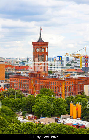 Vista aerea di Berlin City Hall (Rotes Rathaus), Germania