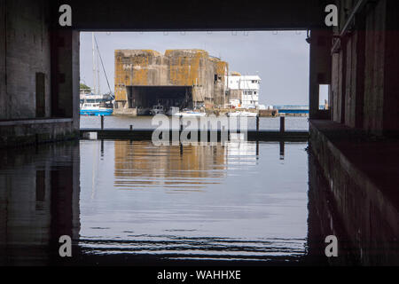 U-boat di penne in St Nazaire Foto Stock