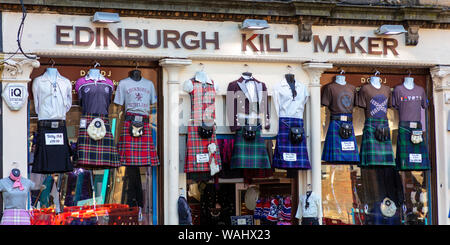 Tradizionale Kilt Shop, Edimburgo, Scozia, Gran Bretagna Foto Stock
