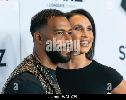 New York, NY - Agosto 20, 2019: Omari Hardwick e Jennifer Pfautch frequentare STARZ Power Stagione 6 premiere a Madison Square Garden Foto Stock