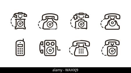 Set di icone del telefono. Simbolo della chiamata telefonica. Illustrazione vettoriale Illustrazione Vettoriale