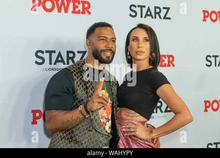 New York, NY - Agosto 20, 2019: Omari Hardwick e Jennifer Pfautch assiste STARZ Power Stagione 6 premiere a Madison Square Garden Foto Stock