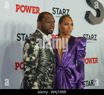 New York, NY - Agosto 20, 2019: Curtis 50 Cent Jackson e Jamira frequentare STARZ Power Stagione 6 premiere a Madison Square Garden Foto Stock