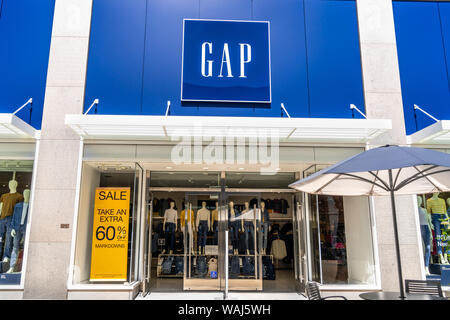 Agosto 20, 2019 Palo Alto / CA / STATI UNITI D'AMERICA - Gap store in Stanford Shopping Center di San Francisco Bay Area Foto Stock