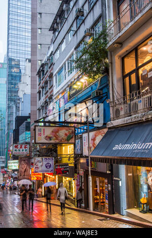 Sera street scene sull isola di Hong Kong, Hong Kong, Cina. Foto Stock