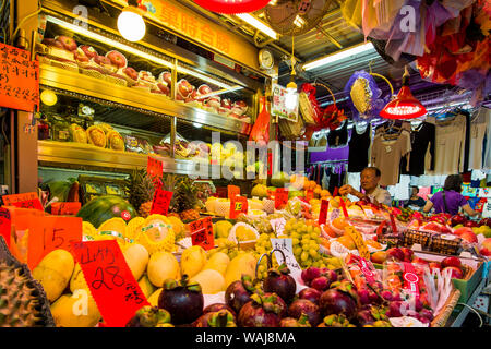 Nelson Street Market, Mongkok, Kowloon, Hong Kong, Cina. Foto Stock