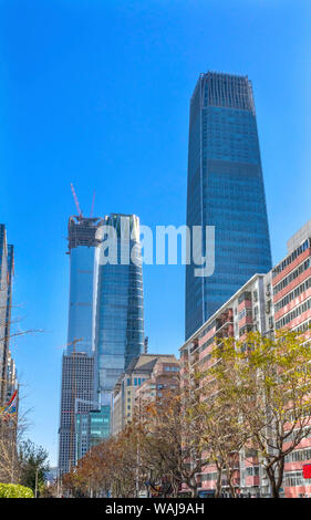 China World Trade Center, Z15 Torri, Appartamento edifici vecchi e nuovi, Guamao Central Business District, Pechino, Cina Foto Stock