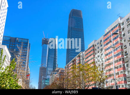 China World Trade Center, Z15 Torri, Appartamento edifici vecchi e nuovi, Guamao Central Business District, Pechino, Cina Foto Stock