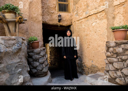 Misfat Abriyeen al villaggio di fango. Oman. (MR) Foto Stock