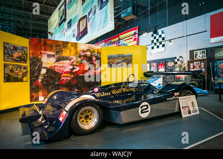 Canada Quebec, Berthierville. Museo Gilles Villeneuve, dedicato alla leggendaria auto racer Gilles Villeneuve e suo fratello Jacques, vetture da corsa Foto Stock