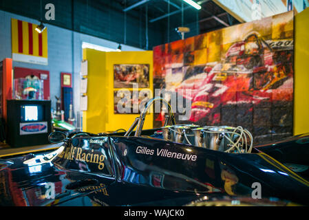 Canada Quebec, Berthierville. Museo Gilles Villeneuve, dedicato alla leggendaria auto racer Gilles Villeneuve e suo fratello Jacques, vetture da corsa Foto Stock