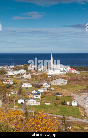 Canada Quebec, St-Maurice-de-l'Echouerie, elevati vista villaggio Foto Stock