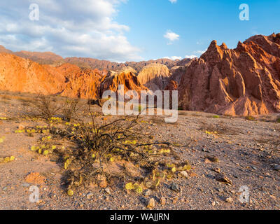 Quebrada de las Conchas anche chiamato Quebrada de Cafayate. Canyon Colorato con formazioni di roccia creato da Rio de las Conchas, Argentina. Foto Stock