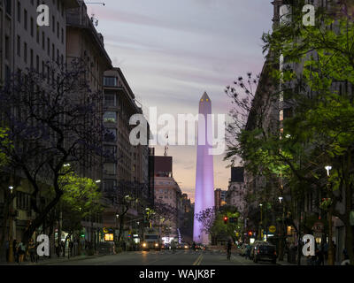 L'Obelisco di Buenos Aires, Plaza de la Republica. Buenos Aires, capitale dell'Argentina. Foto Stock