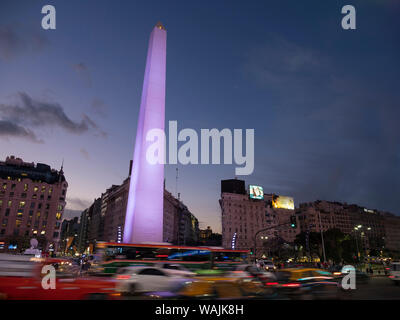 L'Obelisco di Buenos Aires, Plaza de la Republica. Buenos Aires, capitale dell'Argentina. Foto Stock