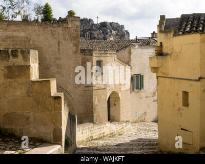 In Italia, Basilicata, Matera. In giro per la città vecchia di Matera. Foto Stock