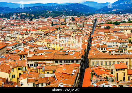 Tetti arancione, Toscana, Firenze, Italia Foto Stock