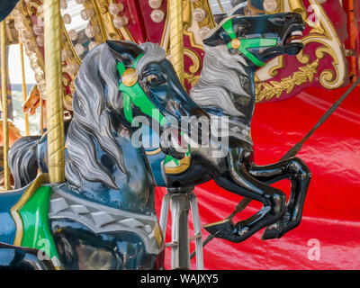Stati Uniti d'America, Indiana Indianapolis. Merry-go-round cavalli. Credito come: Wendy Kaveney Jaynes / Galleria / DanitaDelimont.com Foto Stock