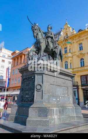 Croazia, Zagabria. Ban Josip Jelacic memorial statua nel centro cittadino. Credito come: Fred Signore Jaynes / Galleria / DanitaDelimont.com Foto Stock