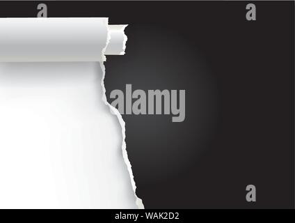 Rip nero lo sfondo della carta. Illustrazione di orange carta strappata con posto per la vostra immagine o testo. Vettore disponibile. Illustrazione Vettoriale