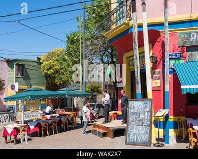 La Boca, questo quartiere è una delle attrazioni principali di Buenos Aires, capitale dell'Argentina. (Solo uso editoriale) Foto Stock