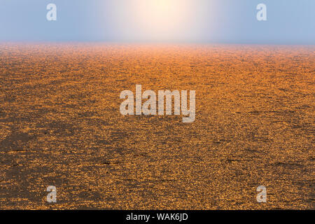 Stati Uniti d'America, nello Stato di Washington, Seabeck. Pieno di fumo tramonto riflesso sul cofano acque del canale. Credito come: Don Paulson Jaynes / Galleria / DanitaDelimont.com Foto Stock