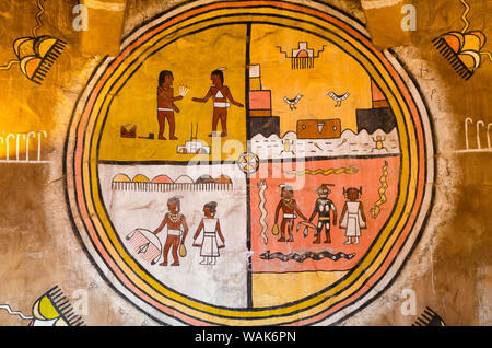 Navajo murales presso il Desert vista torre di avvistamento, il Parco Nazionale del Grand Canyon, Arizona, Stati Uniti. (Solo uso editoriale) Foto Stock